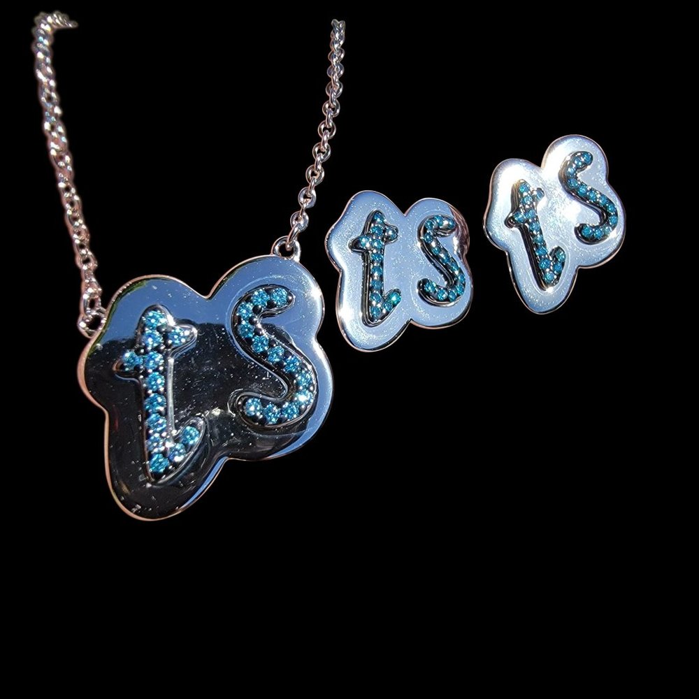 Custom Taylor Swift (ts initials) Necklace Earrings Set